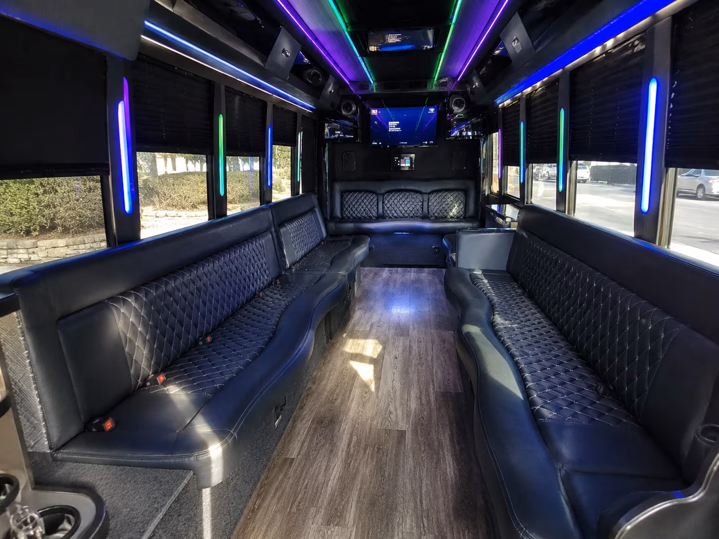fountain valley 15 passenger party bus interior