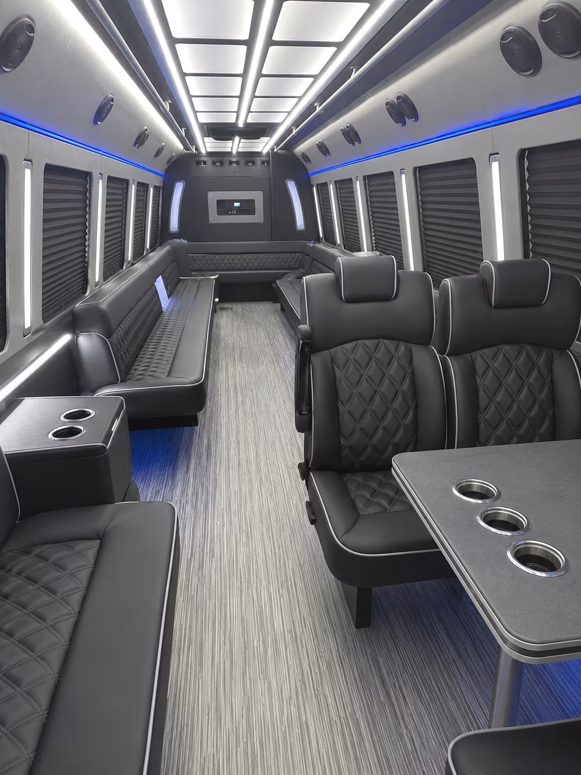 fountain valley 25 passenger party bus inside