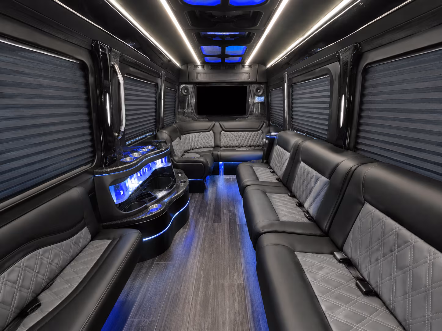 fountain valley 40 passenger party bus inside