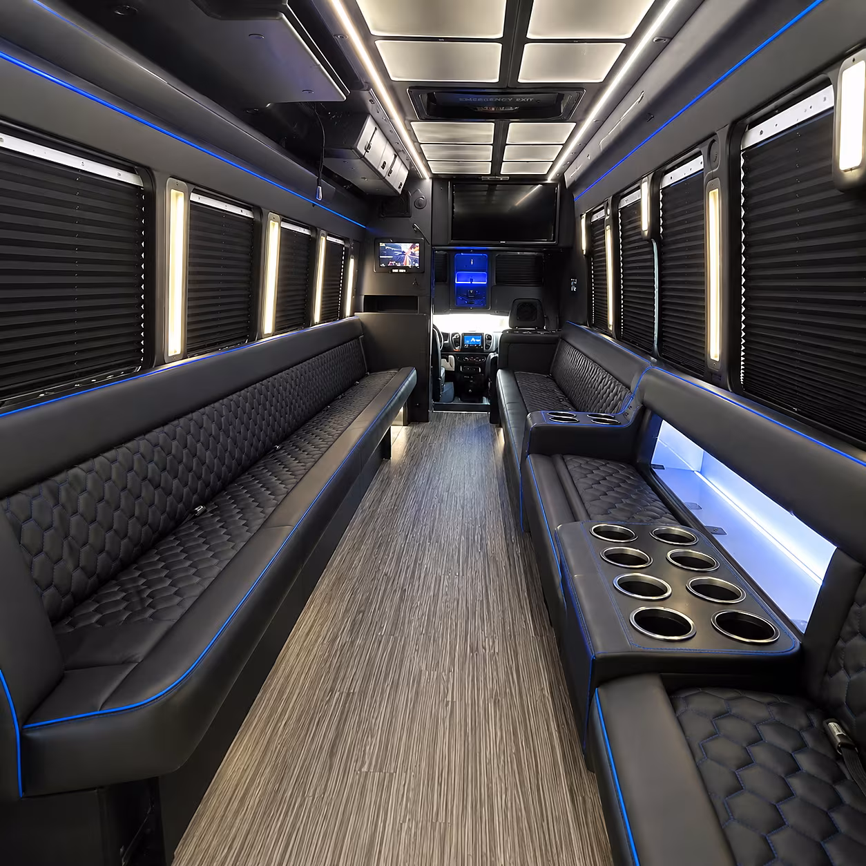 fountain valley party bus rental interior