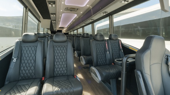 Interior of Charter Bus Company Fountain Valley's 35 Passenger Minibus in Fountain Valley