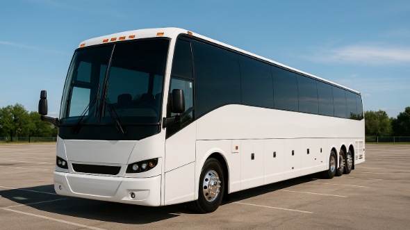 Exterior of Charter Bus Company Fountain Valley's 50 Passenger Charter Bus in Fountain Valley