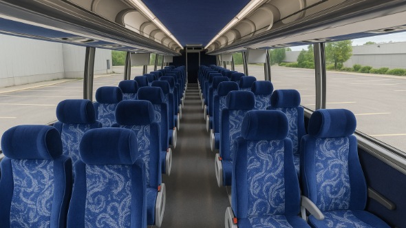 Interior of Charter Bus Company Fountain Valley's 50 Passenger Charter Bus in Fountain Valley