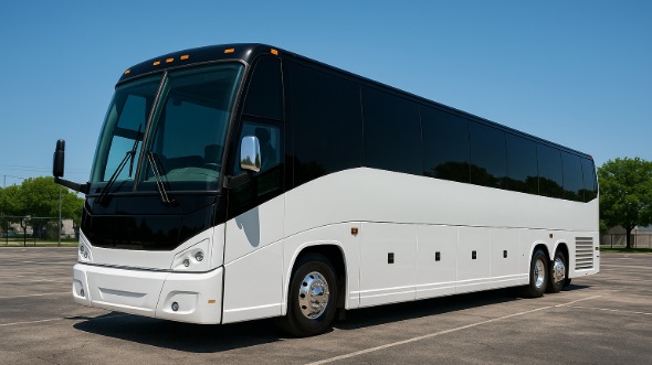 Exterior of Charter Bus Company Fountain Valley's 56 Passenger Charter Bus in Fountain Valley