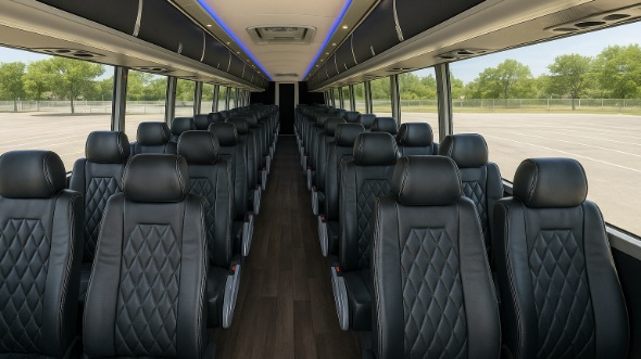 fountain valley 50 passenger charter bus inside
