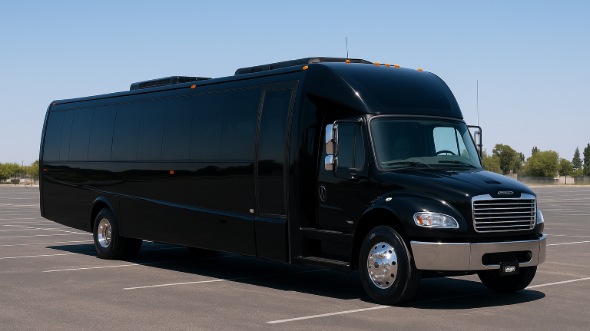 Exterior of Charter Bus Company Fountain Valley's Party Bus in Fountain Valley