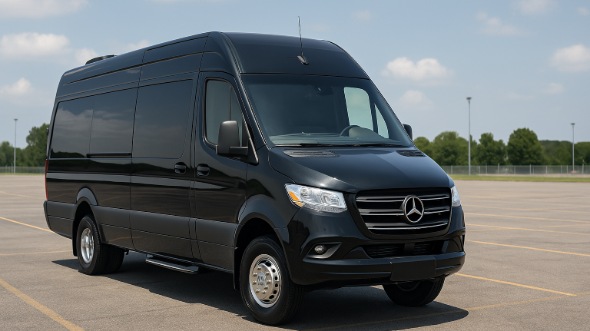 Exterior of Charter Bus Company Fountain Valley's Sprinter Limo in Fountain Valley