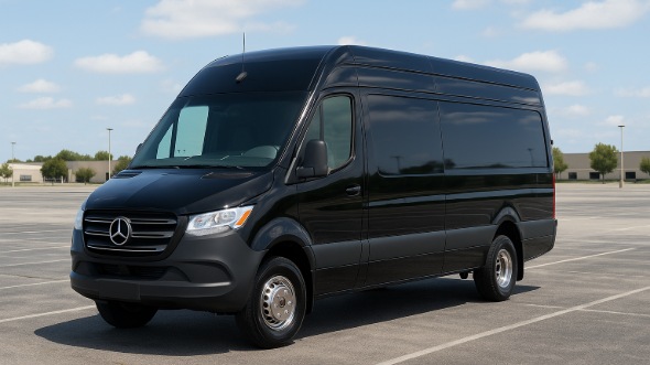 Exterior of Charter Bus Company Fountain Valley's Sprinter Van Rental With Driver in Fountain Valley