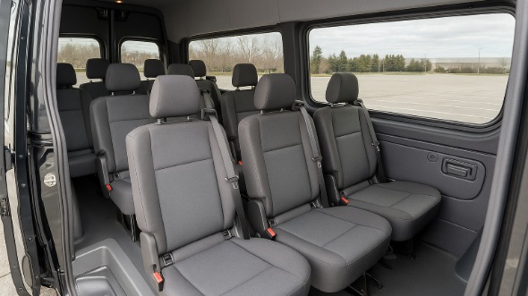Interior of Charter Bus Company Fountain Valley's Sprinter Van Rental With Driver in Fountain Valley